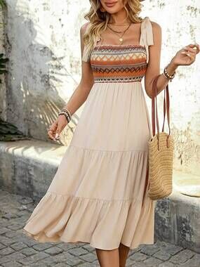 NEW LOVESOFT boho love dress in beige multi